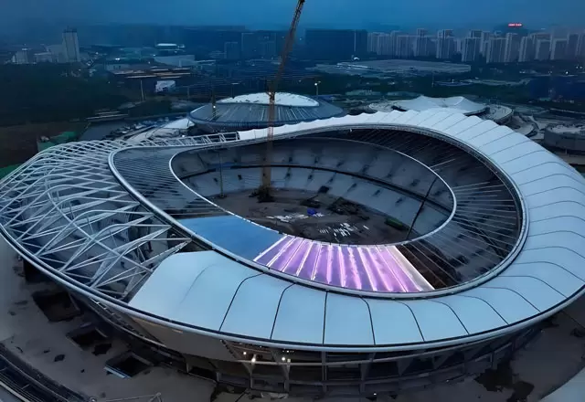 Ilumina&ccedil;&atilde;o de fachada para est&aacute;dio em Wuxi
