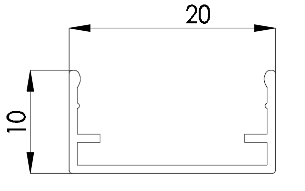 Perfil AL para aplica&ccedil;&atilde;o externa (1 metro ou 3 cm por pe&ccedil;a)