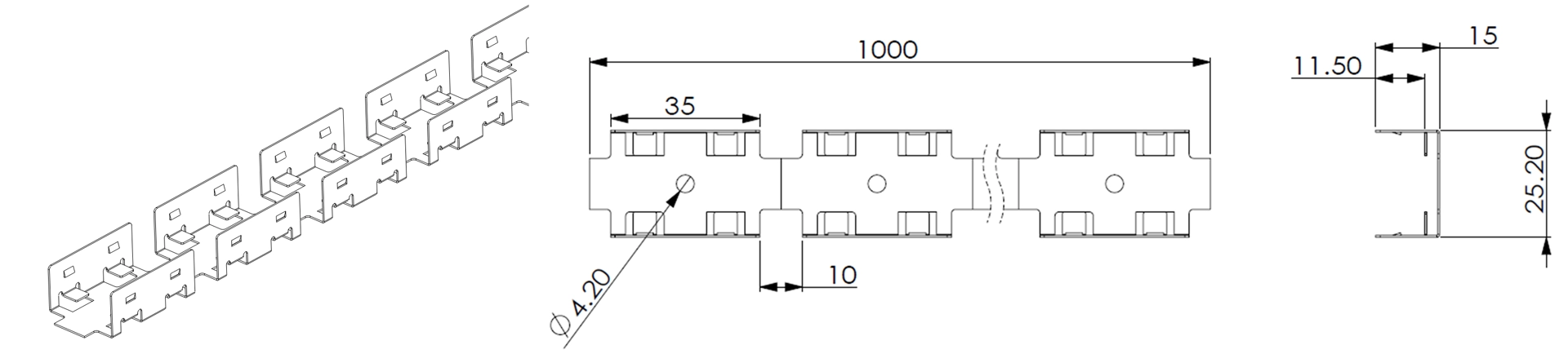 Tipo 4, corrente de instala&ccedil;&atilde;o inoxid&aacute;vel (1mtr por pcs)