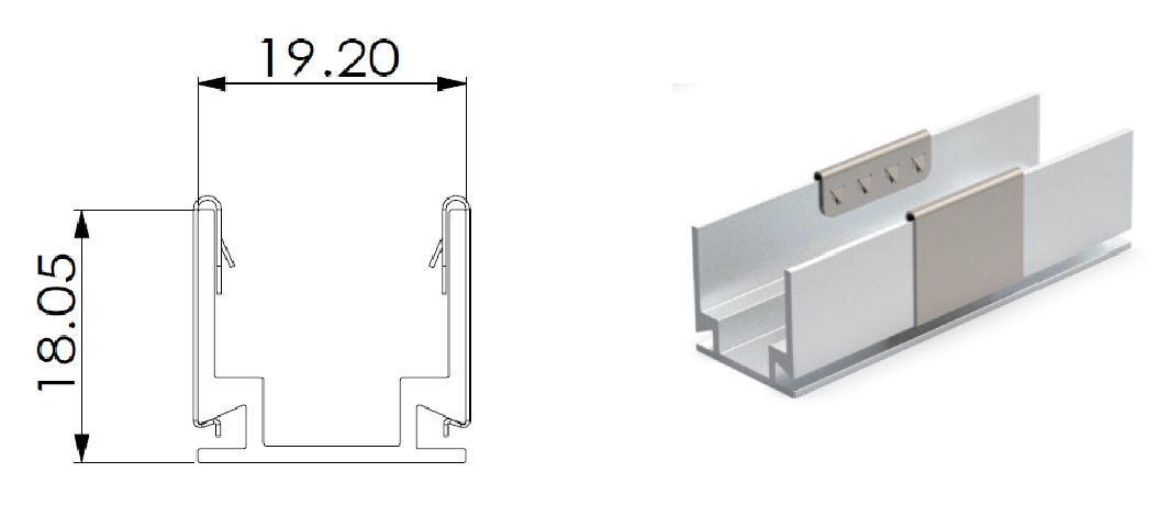 Tipo 1, clipes AL para aplica&ccedil;&atilde;o externa (AL50mm/pcs com clipes 2pcs)
