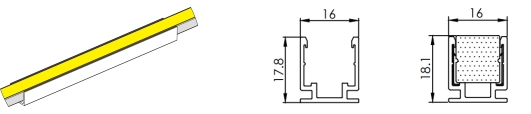 Type1, perfil AL 1 mtr/pcs e 30 mm por pcs